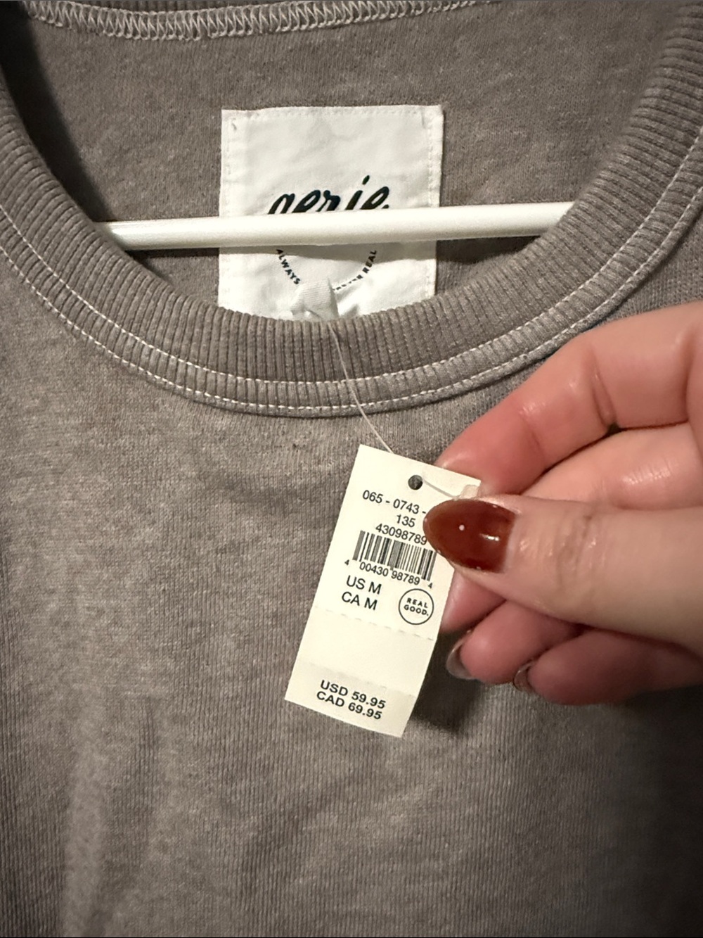aerie oversized Crewneck in Taupe - Picture 2 of 3